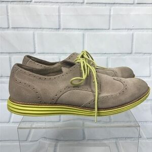 Cole Haan Lunagrand Suede Tan Yellow Oxfords